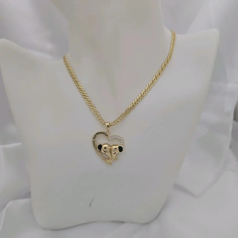 Cadena 193 con Dije 821 Gold Plated Heart Pendant Necklace for Women