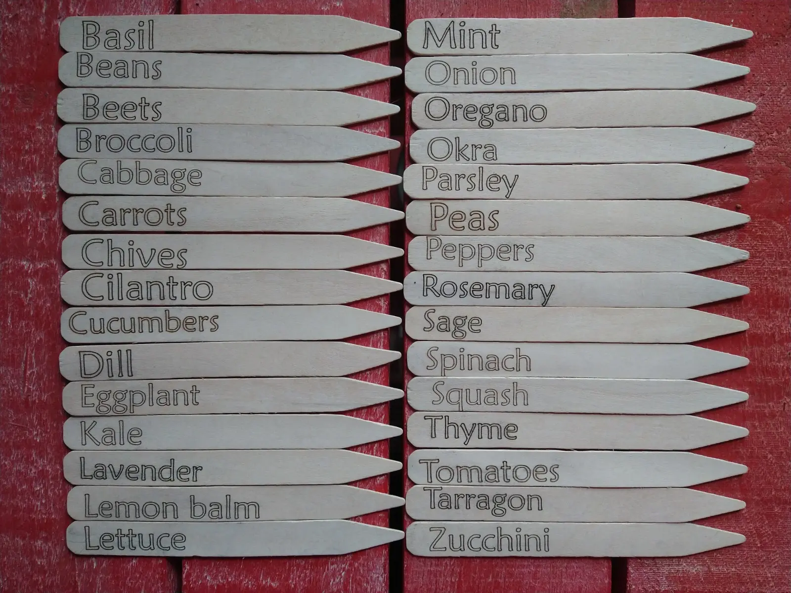 30 Ultimate Garden Label Collection: Herbs, Fruits and Veggies Garden Markers Plant Labels / Rustic White Wooden Herb Garden Stakes