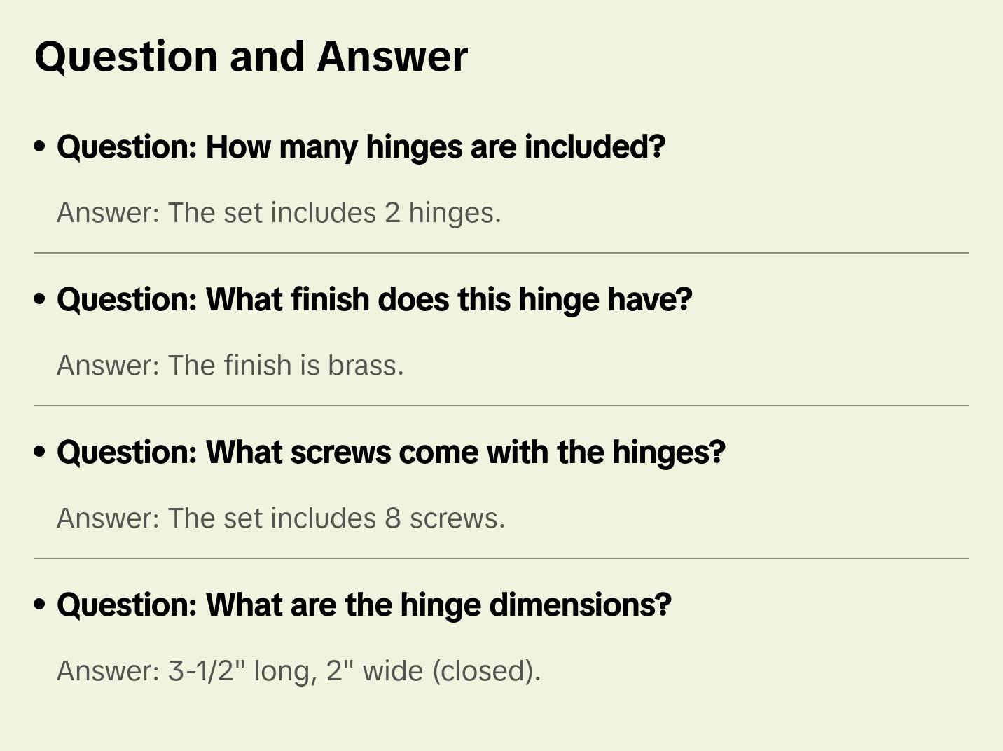 Mobile Home/RV Interior Butterfly Brass Hinge Set (2 Pack) with Screws