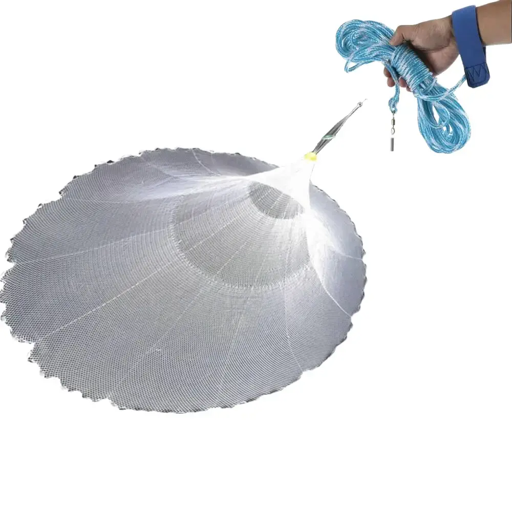 Fishing Hand Cast Net Bait shrimp Easy Throw 1/2'' Mesh