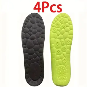 4 Pack Sponge Sports Shoe Insoles, Shock Absorption, Comfortable, Breathable, Unisex Fit Running Accessories, Ideal for Men and Women