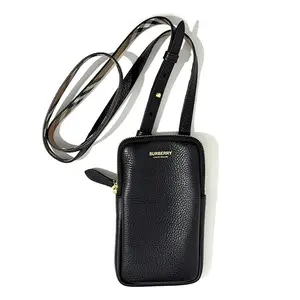 Burberry LS Phone Pouch Black | Pebbled Leather Crossbody Bag Burberry LS Phone Pouch Black | Pebbled Leather Crossbody Bag