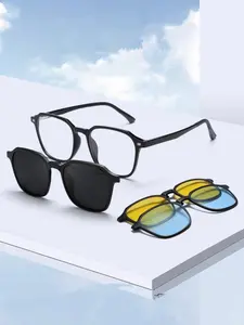 Neutral Magnetic Sunglasses Set, High-Quality Acetate Material, Polarized Blue Light Blocking Night Vision, Ideal for Driving Daily Wear 6205