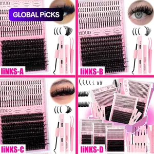 Individual False Eyelashes Kit, 60D/80D/100D Mixed Length Eyelash Extensions Kit, Self Grafting Curvature Eyelashes, Curly Lashes, Eye Makeup Enhancement False Eyelashes, Cosmetic