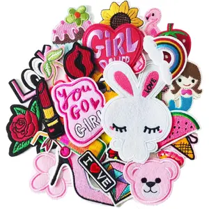 30pcs Iron on Patches for Girls, Embroidered Sew On/Iron On Patches Applique for Clothes, Dress, Hat, Jeans, Pant, Shoe,Bags