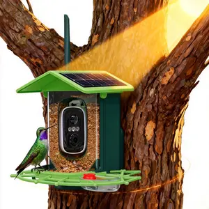 Solar-Powered Feeder Camera 2.4Ghz Wi-Fi Real-Time Monitoring AI Recognition for Over 5000 Bird Species Eco-Friendly Gift for Bird Lovers Live Viewing & Auto-Capture