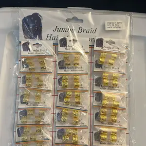 Jumbo braids, 36 packs of 42 different designs, gold color
