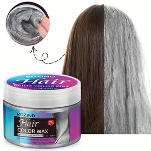 Rozino Washable Temporary Hair Color Wax - Grey Shade 120g Effortless Styling & Coloring with Clear Fragrance Easy to Wash reusable  extensions men beard growth