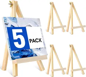 5 Pack 9In  Easels,Tabletop Painting Display Easels, Painting Party Easel,  Student Tabletop Easels for Painting,Portable Canvas Photo Picture Sign Holder