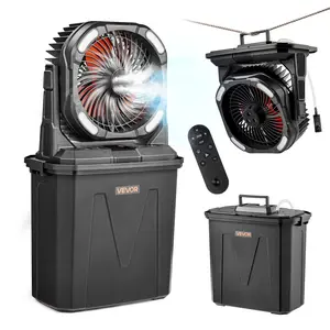 VEVOR Misting Fan, More than 2700RPM Motor Mister Fan, Mister Cooling Fans with 2.38 gal Water Tank, 10000mAh Battery, 4-Speed Wind & 5 Lighting Modes, Water Cooling Fans for Indoor, Outdoor, Patio