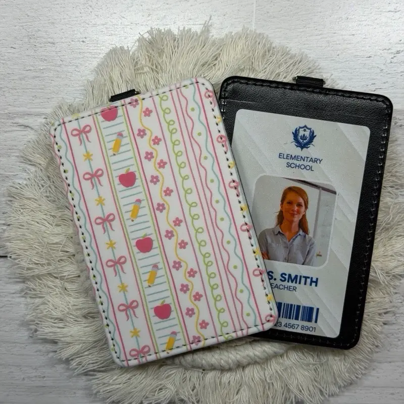 ID Badge Holder — Professional ID Card case for teachers with clear back