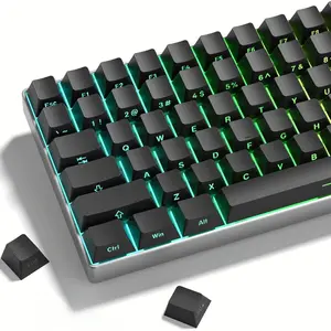 Black keycap Set,Shine Through keycaps 60 75 Percent,  Style PBT Key caps,Double Shot Custom keycaps,Cherry Profile Keyboard caps for Mechanical Keyboards(only keycap)