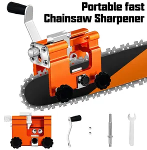 QTG Portable Chainsaw Sharpener Kit - Hand Crank/Electric, All Chainsaws Fit, Fast Sharpening