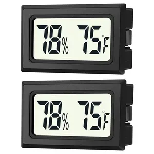 2 Pack Mini Digital Hygrometer Thermometer Gauge, Indoor Outdoor Temperature Humidity Meter for Humidifiers Greenhouse Reptile  Humidors, Large LCD Screen, Display in Fahrenheit (?) (2)