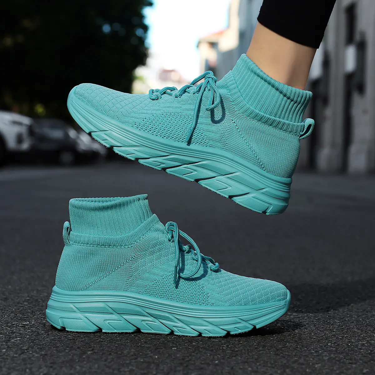 Women's Slip-On Walking Shoes, Lightweight Knitted Mesh Platform Athletic Sneakers for Casual Travel & Work, Footwear, Lightweight Walking Shoes, Flexible Shoe, Soft Sole Shoes