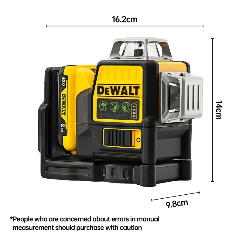 DEWALT DW089LG Self‑Levelling Laser Level,12 Lines 3×360 Degree Green Beam,12V MAX Lithium‑Ion Battery,Horizontal & Vertical Alignment Tool for Outdoor Construction & Remodeling Projects