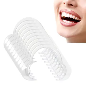 10 Pieces C-Shape Disposable Cheek Retractor Mouth Opener for Dental Teeth Whitening Mouth Guard or Speak Out Game White S2