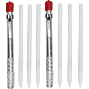 2 Round Soapstone Holders with 6 Refills Soapstone Pens for Welding Tools, Removable Markings on Steel Aluminum for Welders