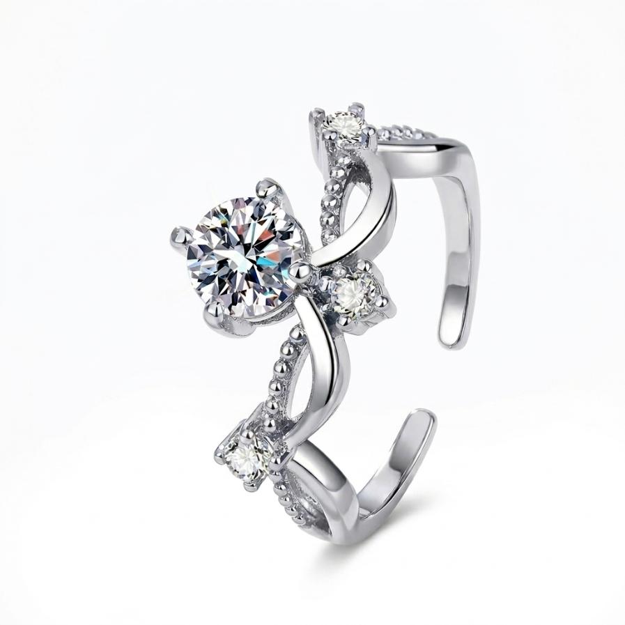 Women's 925 Sterling Silver Crown & Zircon 3-Piece Jewelry Set – Includes Sparkling Pendant Necklace, Adjustable Ring, and Crystal Stud Earrings; A Romantic Birthday or Anniversary Gift – Stylish, Versatile, and Exquisite Accessories for Women