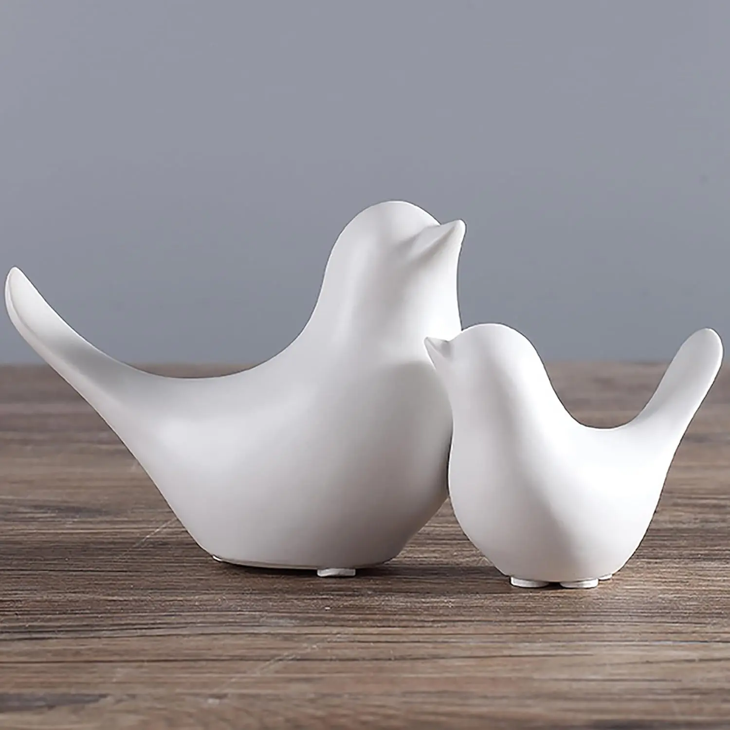 Artistic Ceramic Animal Shape Statues - Modern White Home Decor Ornaments, Ceramic Bird Figurines, Collectible Bird Shaped Decor, Ideal Gift for Living Room, Office Desktop, Bird Shaped Statues