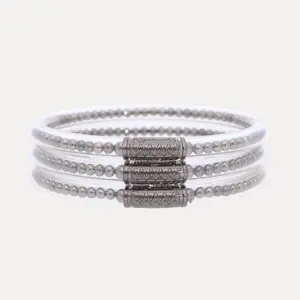 Gunmetal BIBI All Weather Bangles® (Set of 3) - Serenity Prayer