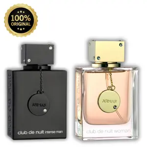 Armaf Couple Combo Set Club De Nuit Intense Men & CDN Women Eau De Parfum Spray 3.4–3.6 Oz – Fruity Citrus Musk Fragrance Perfume Gift Bundle for Him & Her