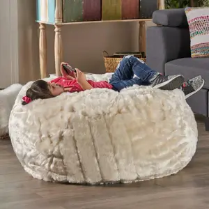 Amori Modern 3 Foot Faux Fur Bean Bag