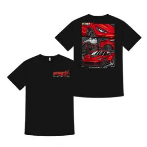 180g[100%cotton]FSD14 Red Sports Car Shirt, Exotic Performance Car Graphic Tee for Corvette Enthusiasts, Supercar Lovers and Auto Fans, Perfect for Car Shows Racing Events and Weekend Garage Wear