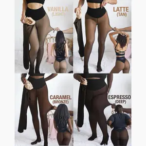 One-Seam Fake Sheer Fleece Lined Tights for Women, Thermal Leggings with Tummy Control & Butt Lifting Design