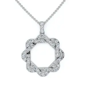 1Ct Intertwined Circle Diamond Pendant Women's Gold Necklace Lab Grown