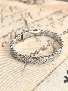 1 elegant and fashionable magnetic bracelet, copper bracelet, ideal gift for him, adjustable diamond inlaid four petal flower bracelet, copper magnetic wristband, relieve stress, stand out, Rhinestone Decorated Bracelet