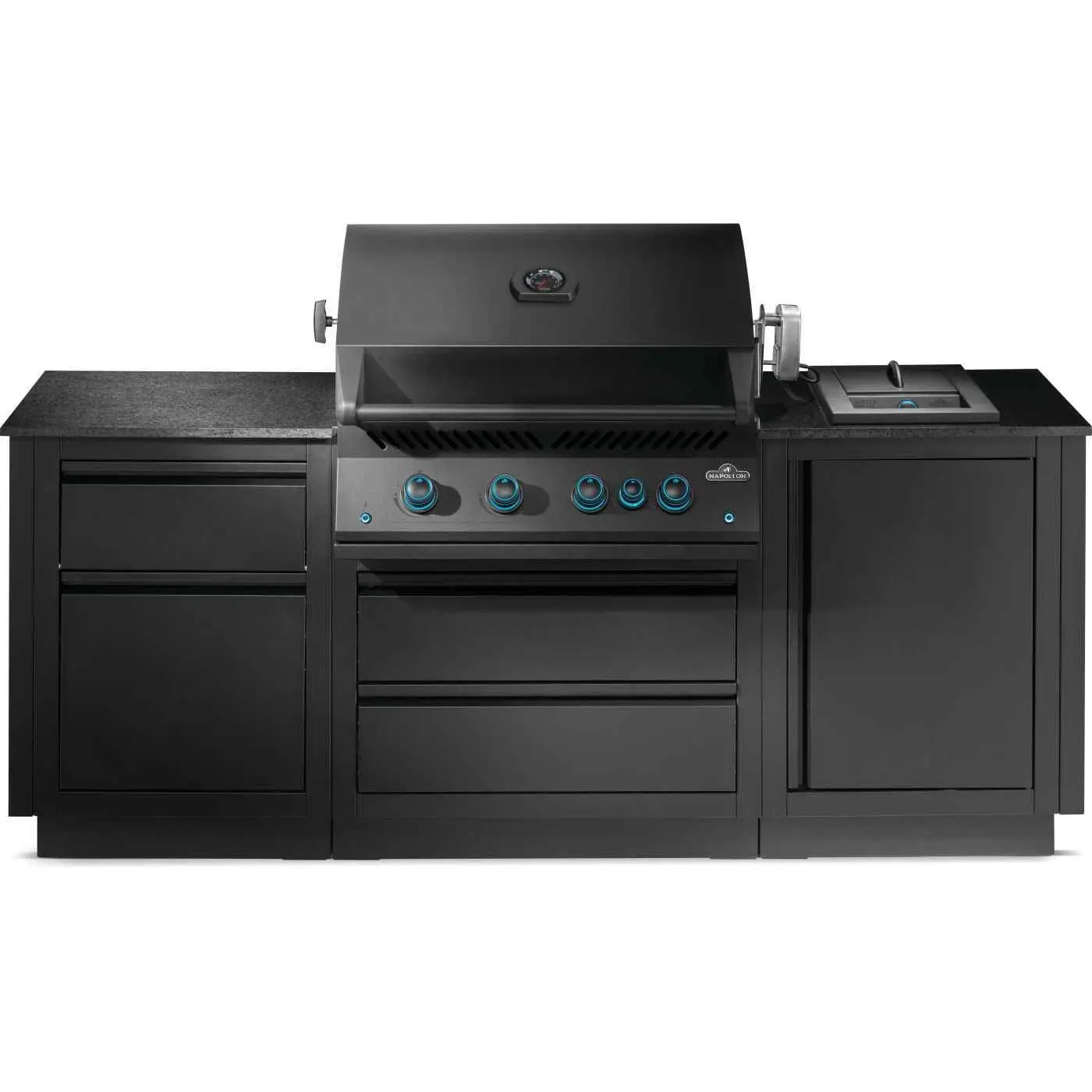 Patio Elegance OASIS™ 300 Sturdy Stylish Outdoor Kitchen - Built-in 32" 700 Series Gas Grill, Fire Pit, Temp Control Burners