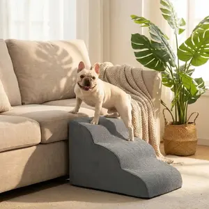 Pet Staircase for Medium Dogs and Cats, Non-Slip Dog Ramp for Sofa Bed, Ideal for Puppies, Senior Dogs, and Cats