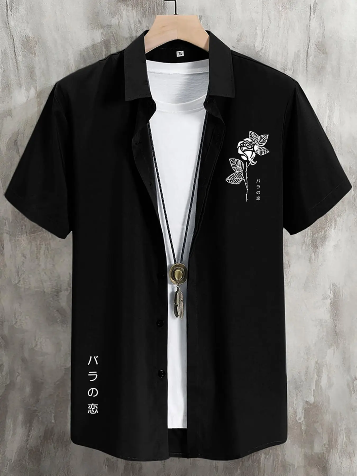 Men's Floral Print Button Front Shirt, Casual Stylish Streetwear Regular Fit Short Sleeve Collared Top, Shirts for Men, Classic Fashion Men's Summer C