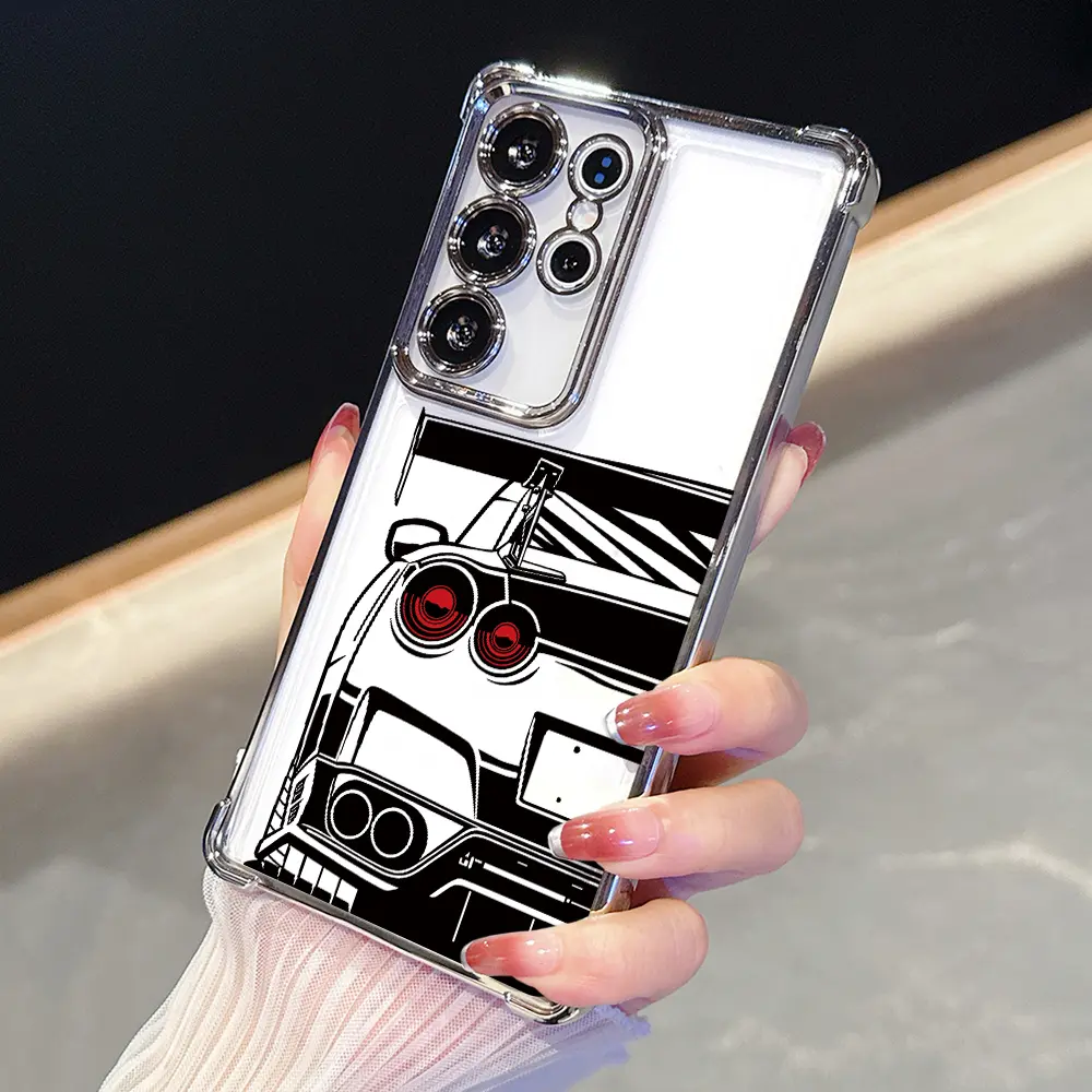 Racing Glow Pattern Phone Case For Samsung Galaxy S26 Ultra S25 Plus S24 S23 FE S22 Electroplated Cover with Airbag Shockproof Slim Soft TPU Smartphone Casing Cover