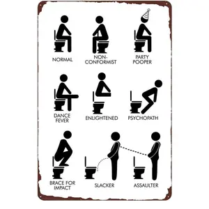 Toilet Sign Vintage Metal Signs Bathroom Decor for Bar Cafe Pub Home Outdoor- Best Toilet Wall Decoration Funny Gift