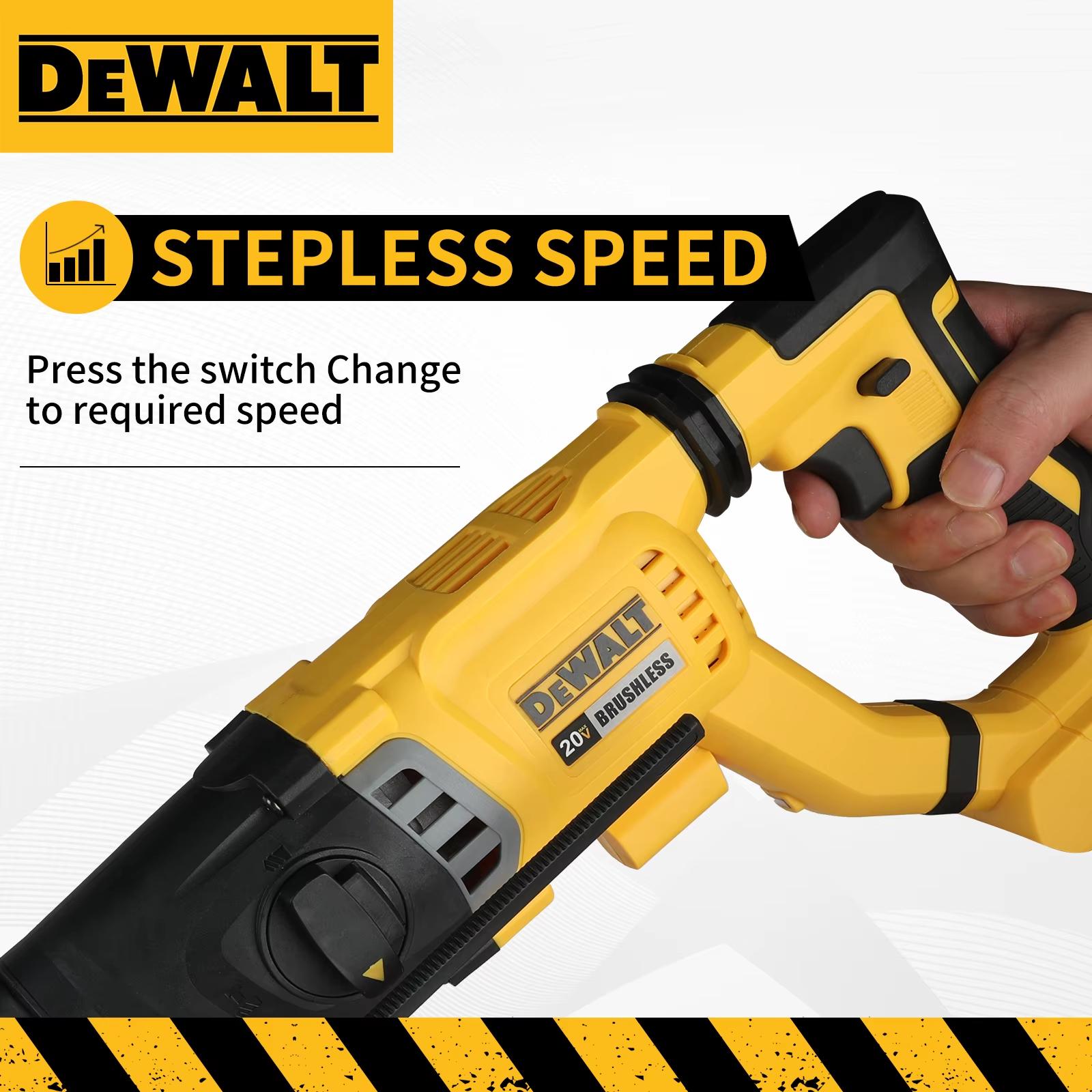 DEWALT 20V Brushless Rotary Hammer Drill for Concrete & Masonry, SDS-Plus Cordless Power Tool with 3J Impact & High Performance