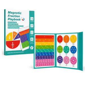 Magnetic Fraction Tiles Playbook – 102 Pcs Math Manipulatives with 51 Fraction Bars & 51 Fraction Circles, Hands-On Visual Learning for Decimals & Percentages, Sticks to Whiteboards & Fridges, Ages 8+