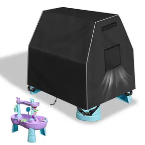 Kids Water Table Cover Fit Step2 Rain Showers Splash Pond Water Table for Toddlers, 420D Waterproof Dust Proof Anti-UV Outdoor Toys Cover-Cover Only, Black, Dustproof Cover
