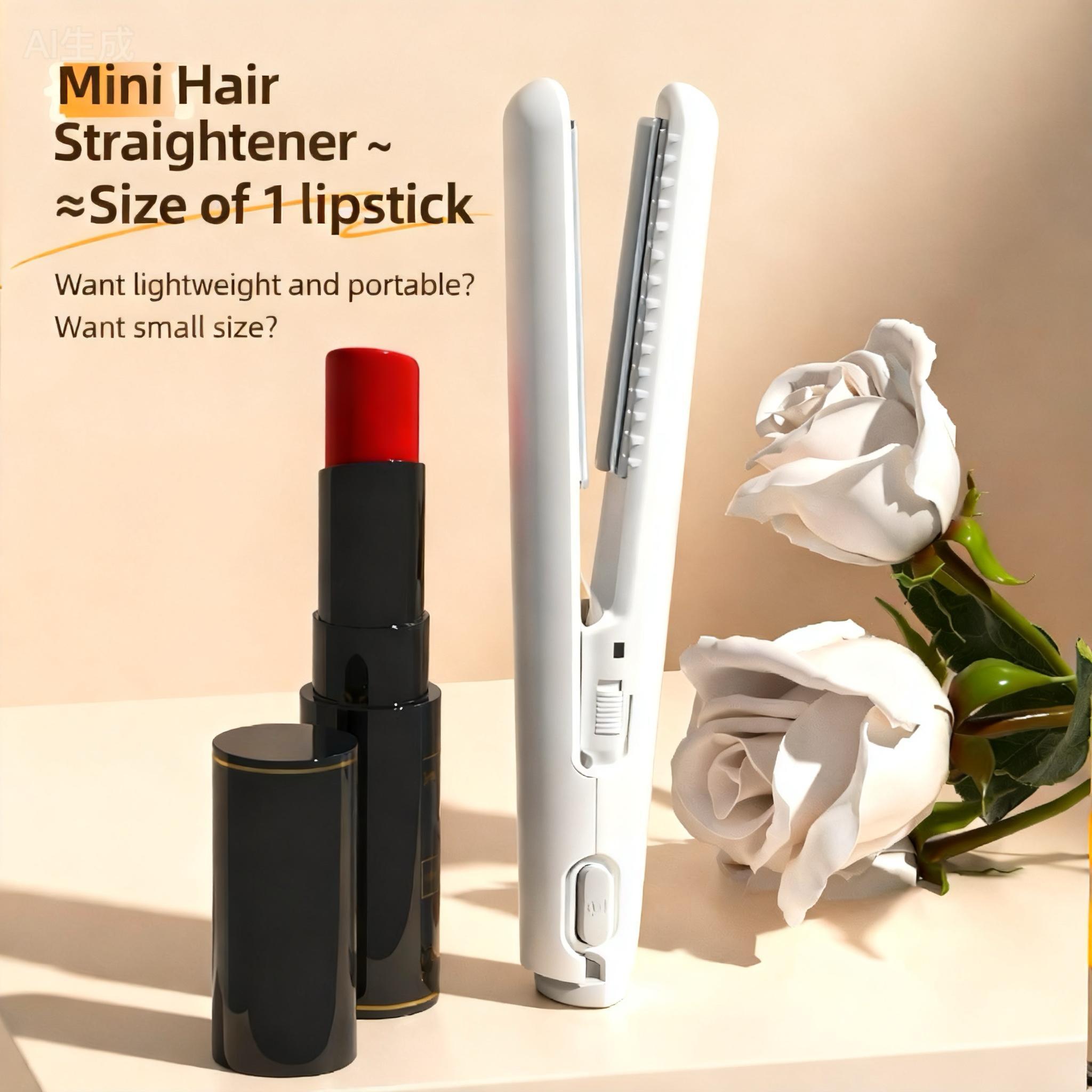 2-in-1 Mini Hair Styler: Dual Voltage Curling Iron & Flat Iron for Short Hair, Bangs, Beach Waves | Fast 30s Heat Up, USB-C Portable, Perfect for Travel, Dorm, Gym Bag & Quick Touch-Ups 2-in-1 Mini Hair Styler: Dual Voltage Curling Iron & Flat Iron for Short Hair, Bangs, Beach Waves | Fast 30s Heat Up, USB-C Portable, Perfect for Travel, Dorm, Gym Bag & Quick Touch-Ups