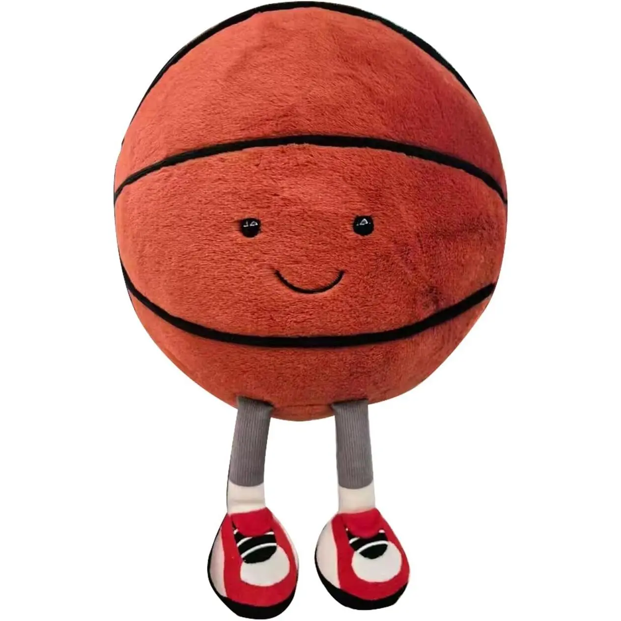 Funny Basketball Stuffed Animal with Legs - Soft Plush Ball, No Excess Clutter, Kids' Room Decoration, Adorable Sports Throw Pillow for Boys Girls