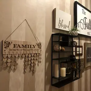 Vintage exquisite DIY decoration wooden calendar pendant, family wedding, birthday, special day countdown, Christmas gift reminder board, Wooden Decorative Ornaments