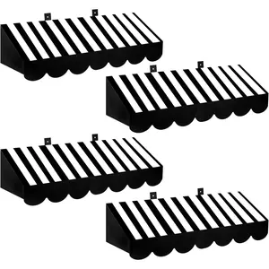 4 Pcs 3D Circus Awning Wall Decoration Farmers Market Party Decorations Carnival Awning for Halloween Carnival Theme Party Classroom Decorations(Black and White)