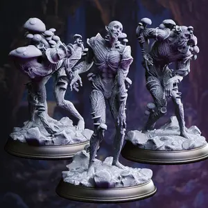 Fungal Zombies - Myceloid Minions 3D-Printed Miniature, Character Figure Collectible for DM Stash Home Decor Statue, 3d-printed miniatures, Character Figure Miniatures