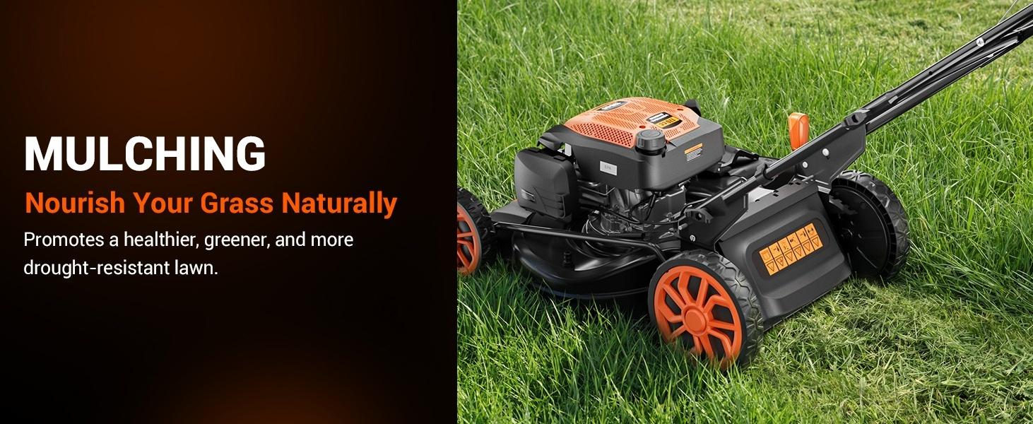 Efurden 21" Self-Propelled Gas Lawn Mower, 170cc 4-Stroke Engine, 7-Position Cutting Height, 3-in-1 Versatile Mulching Bagging Discharging, 1.9 Bushels Large Grass Collector Efurden 21" Self-Propelled Gas Lawn Mower, 170cc 4-Stroke Engine, 7-Position Cutting Height, 3-in-1 Versatile Mulching Bagging Discharging, 1.9 Bushels Large Grass Collector