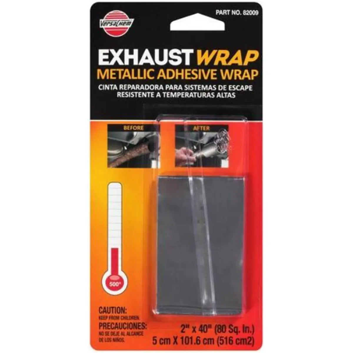 Permatex P13-82009 VC Heavy Duty Aluminum Insulating Tape - Easy Apply, Economical High-Temperature Bonding Agent for Exhaust System, Seal Dangerous Fumes, Stop Noise, 2 Rolls x 40 in.