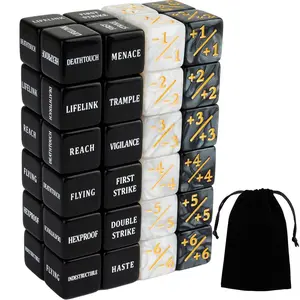 48pcs Magic the Gathering Mtg Counter Dice Set, Colorful Token Dice for Trading Card Games & Collectible Cards, Ideal for Gaming Enthusiasts