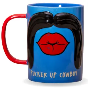 Boxer Gifts Pucker Up Cowboy Gift Moustache Mug - Funny Presents for Men