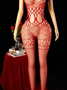 Women's Mesh Full Body Lingerie, Sleeveless Transparent Netted Sensual Underwear, One Size, Perfect for Nightclub Parties