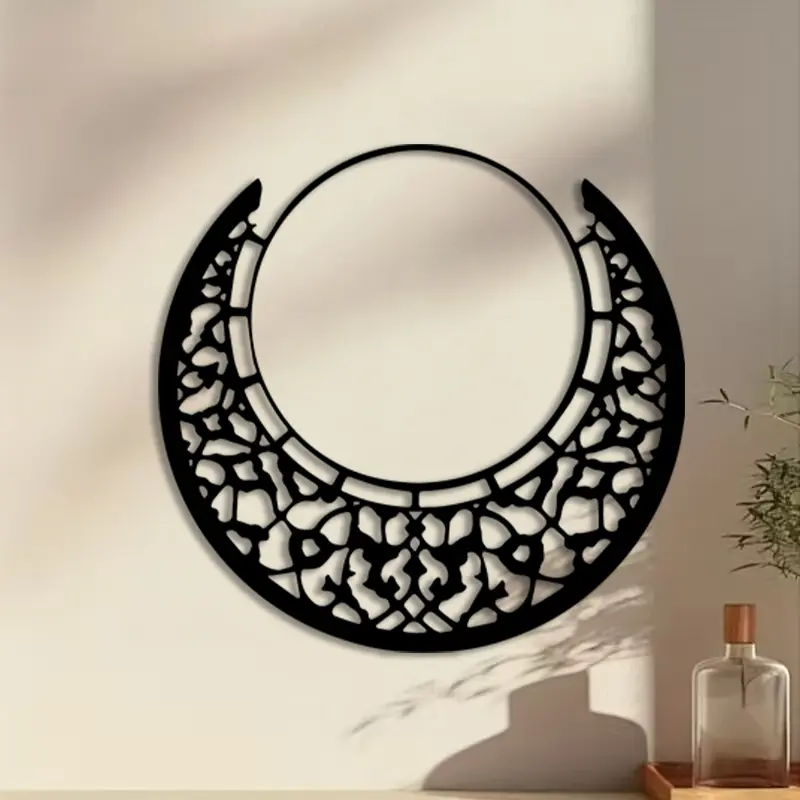 1pc Crescent Mirror Metal Wall Art, Crescent Mirror Statue Mural, Perfect for Living Room Wall, Bedroom Wall, Office Wall, Modern Decor, Ideal Gift for Homeowners, Durable Metal